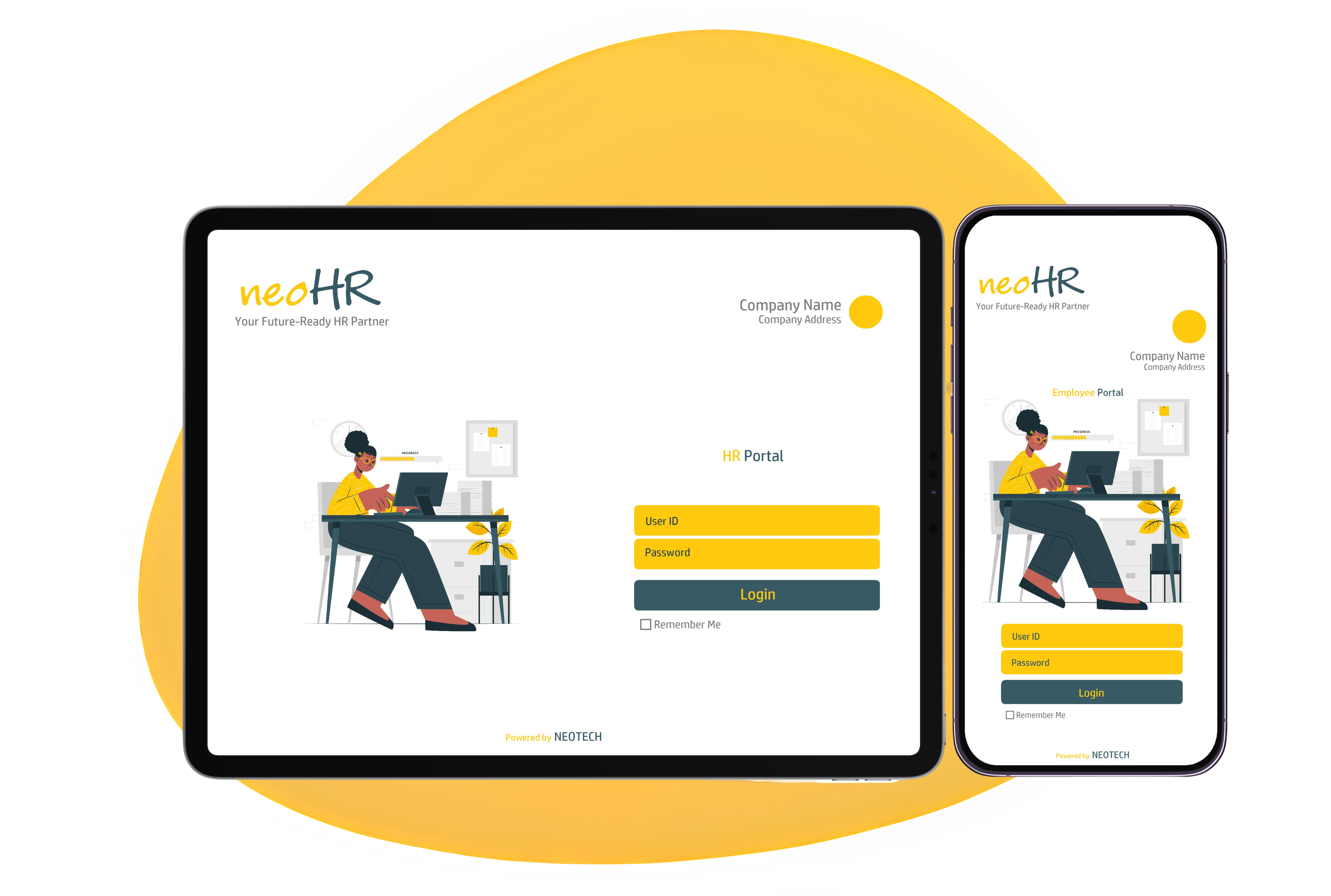 neoHR Login Screen